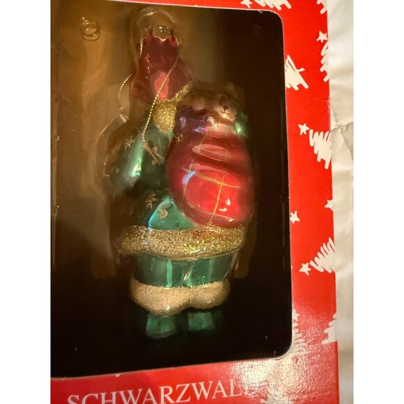 VTG German Schwarzwald Hand-Painted Blown Glass Holiday Santa Ornament Nos gift - Picture 7 of 16